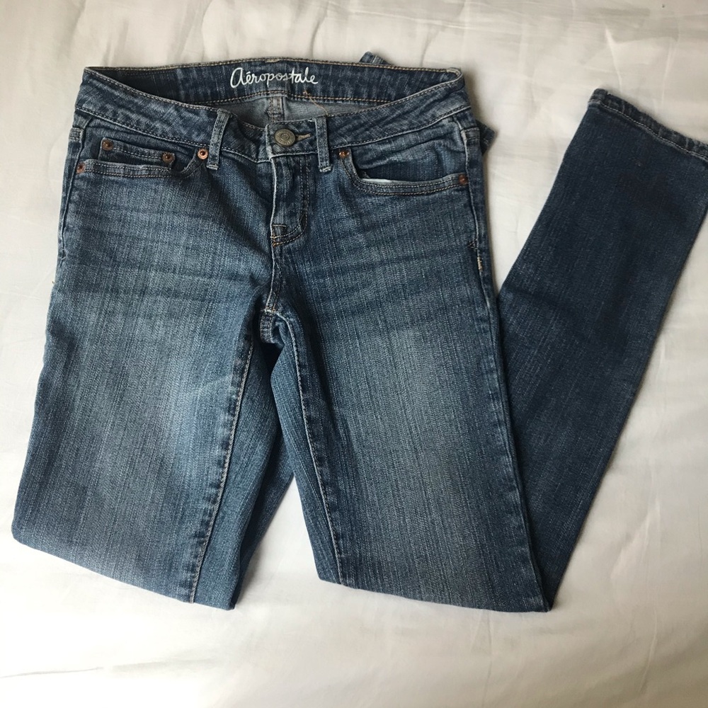 Aeropostale Medium-Wash Bayla Skinny Jeans